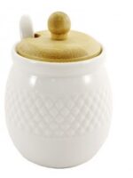 PJ03257-1  Цукорниця  260 мл   з лож. та дерев. кришкою Interos