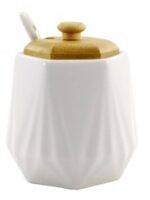 PJ03346-1  Цукорниця  330 мл   з ложкою та дерев. кришкою Interos