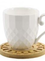 PJ03383 Кружка 300 мл з ложкою та дерев. підставкою B Interos