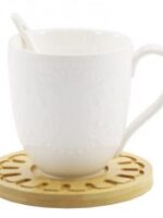 PJ03384 Кружка 300 мл з ложкою та дерев. підставкою A Interos