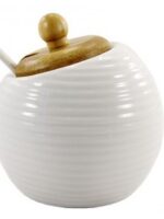 PJ03396  Цукорниця  320 мл  з ложкою та дерев. кришкою Interos