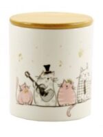ZFC038 SC   Банка кер.   850 мл з дерев'яною кришкою, співаючі котики Interos