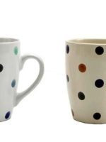 KW 138  Кружка  фарф. 340 мл  8шт/уп ТЕХ.УПАК. Горох MIX Interos