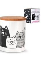 6024-19 Цукорниця 330мл з ложк. та бамб. кришк. (d-10см, h-8см, 330мл) "Мурчики " "S&T"