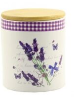 ZFA982 LV   Банка кер. 650 мл. з деревяною кришкою, лаванда Interos