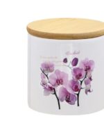 ZFC465 OP   Банка кер.  450 мл. з дерев'яною кришкою, орхідея рожева Interos