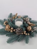 Підсвічник новорічний литий під свічку-таблетку Мікс d 26см