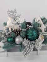 Підсвічник новорічний сани смарагд 40*22*22см