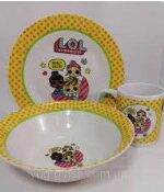 TO-18/ Набір фарф. дитячий 3-пр   Лялька Лол Інтер-Трейд