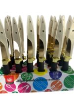 204L Ніж золото з чорною пластмас.ручкою(24шт) 13см