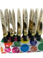 РОЗПРОДАЖ 205L Ніж золото з чорною пластмас.ручкою 9см