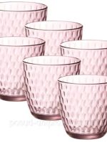 7819 Набір стаканів "Slot water" рожевий 290мл (6шт) Interos