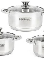 CS-1652-SS Набір каструль 6 предм. (1,5л;2,7л;5л) Holmer #
