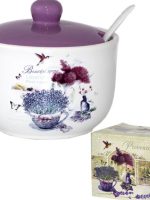 2242-6 Цукорниця з ложкою кераміка Прованс 450мл Interos