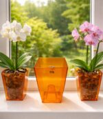 377 Горщик Фінезія 125*125 24-помаранчевий прозорий