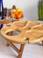 Менажниця-стіл дерево  ( з отвором для вина) 35см