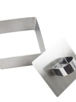 Форма нержавійка для оформлення та формування салату КВАДРАТ З ПРЕСОМ 8Хх8х4см