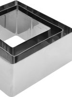 Форма нержавійка для оформлення та формування салату КВАДРАТ 3В1 10Хх10х5см