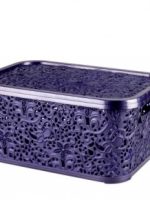 Кошик з кришкою 10л фіолетовий R plastic #