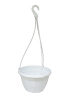 1510 Горщик для квітів підвісний d240 05-білий + 1501 Підвіска l-50см біла #