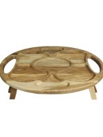 Менажниця-піднос стіл дубовий овал з ручками 45х30