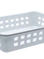 272 Кошик №2  (середнй) білий мармур (25,5х19х6см) #