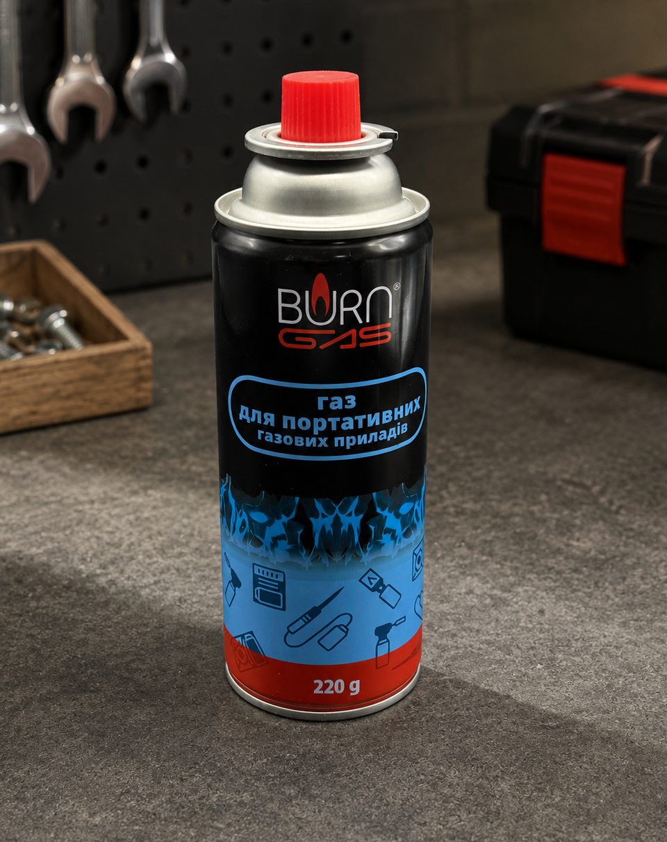 борн Газ для портативних газових приладів Burn 220мл - Зображення 1