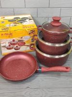 1501 А+ Набір каструль мармур 7 предметів