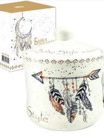 2370-20 Банка для меду з дерев'яною ложкою "Boho style" 400мл ST