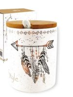 6024-20 Цукорниця з ложкою та бамбуковою кришкою "Boho style" 320мл ST