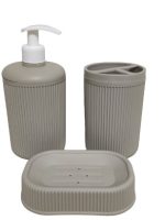120 Набір 3-х предмет. для ванної кімнати Alesta (дозатор для мила, мильниця, стакан для полоскання)