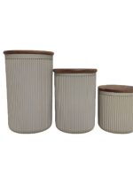 177 Набір 3-х предмет. ємкостей для сипучих Retro з дерев. кришками 0,27+0,5+0,85Л