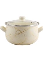 701 Каструля глибока 5,0л.d,22 Білий мармур Interos