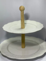 РОЗПРОДАЖ 2785 Підставка під солодке 2-х ярусна кругла біла