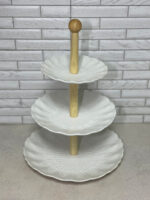 РОЗПРОДАЖ 2777 Підставка під солодке 3-х ярусна кругла біла