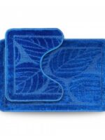 Коврик 2в1 у ванну ECONOM 50х80+50х40см синій листя