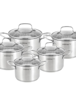 CS-41051-SS Набір каструль 5 предм.(1,7 л;2 л;2,8 л;3,8 л;5 л) Elegance Holmer #