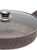 АА 50283 Сковорода 28см з антиприг.  покрит. і скл. кришкою світло-сірий граніт ТАЛКо