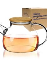 32235 Чайник-заварник з бамбуковою кришкою 1л Бочонок "S&T"