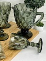 9052 Набір 7-пр. 1 глечик-1,1л +6 бокалів-320мл Грані смарагд "S&T"