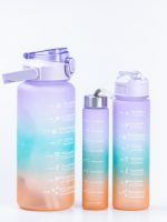 HPZSB120051V Набір пляшок для води 3в1 500мл 900мл 2л з дозатором бузковий градієнт