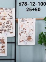 678-12 Рушник льон кухня 25х50см 20шт/уп