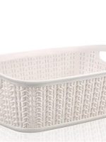 059 Кошик 3л.Ажур (крем,сірий,слонова кістка) (26,5х20х9,5см) UKSAN #