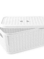 066 Кошик з кришкою 6л білий (28,5х20х12,5см) UKSAN