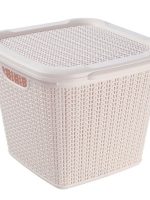 071 Кошик з кришкою 15л пудра UKSAN