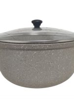 АА10033 Каструля 3л з антипригар. покрит. і скл. кришкою світло-сірий граніт ТАЛКо