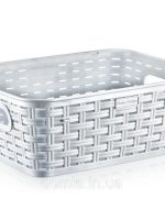 230 Кошик без кришки Ротанг 2,5л (25,5х20х9) білий IRAK