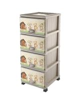 298 Комод з малюнком Coffe білий 38*46*90см  ELIF