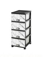 298 Комод з малюнком (Білий мармур) 38*46*90см ELIF