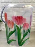 SK-150 Відро 12л прозоре з малюнком Тюльпани (31,5х29,5см)  Irak Plastik